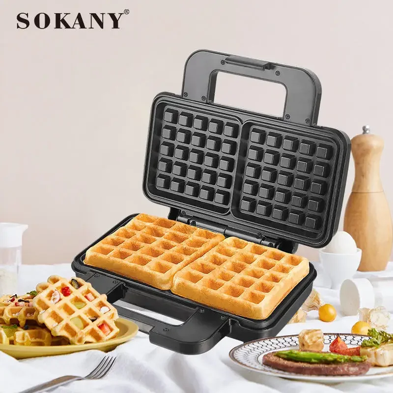 kf-Sb651775aba4f469fa5df2ca41b9f67c9E-Houselin-1000W-Electric-Non-Stick-Belgian-Waffle-Maker-Iron-Breakfast-Sandwiches-Snacks-Burgers-and-more-2