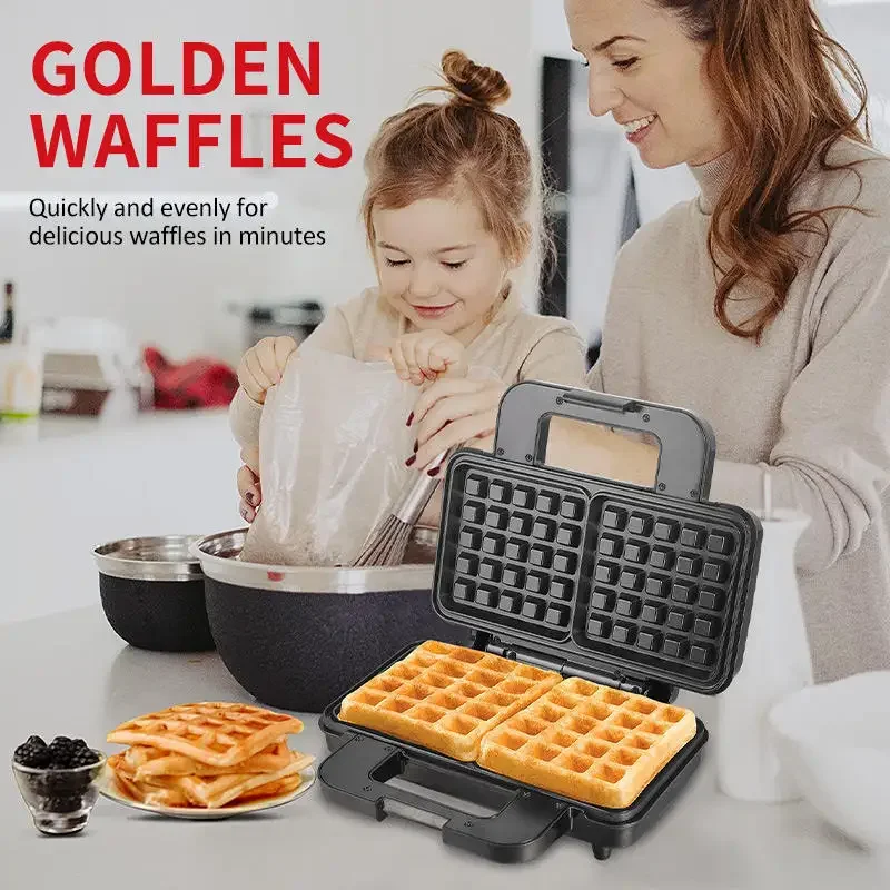 kf-Sd10253aa865945cc9d669f21ed2b53f2r-Houselin-1000W-Electric-Non-Stick-Belgian-Waffle-Maker-Iron-Breakfast-Sandwiches-Snacks-Burgers-and-more-2