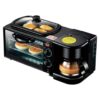 3-in-1 Multifunctional Breakfast Maker: 1250W with Drip Coffee Machine, Oven, and Top Tray for Frying and Warming