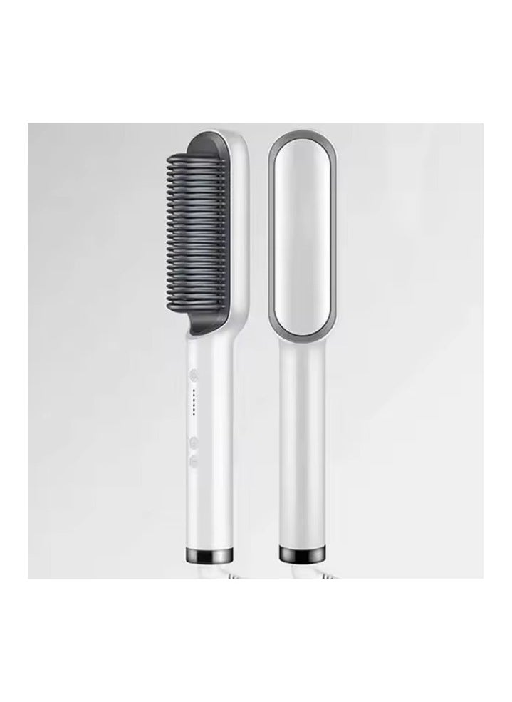 Hair Straightener Brush Multifunctional Curler Brush Ceramic Electric Heat Comb Brush Fast Heating Straightening Iron Comb Tool random color