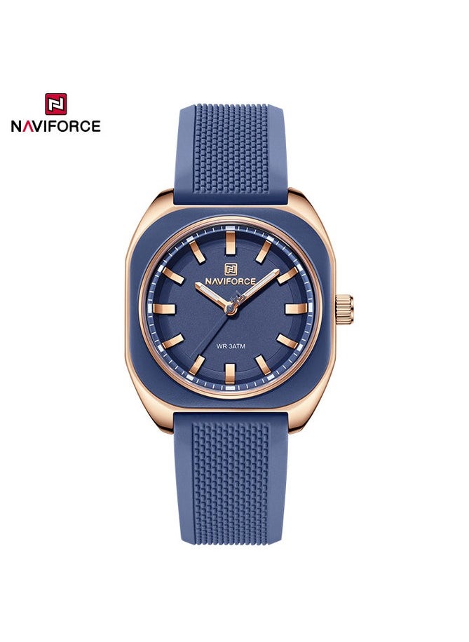 NAVIFORCE NF5061 Japanese Quartz Movement Stylish Square Women’s Watch 30m Water-Resistant Luminous Silicone Strap for Casual Commuter Use