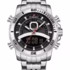 NAVIFORCE 9181 Casual Fashion Watches for Men Led Digital Week Display Calendar Stainless Steel Waterproof Luminous Relogio Masculino | (ColorSB)