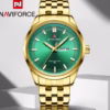 NAVIFORCE 9203 Business mens watches stainless steel strap with Day Quartz Wristwatches