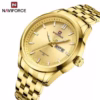 NAVIFORCE 9203 Business mens watches stainless steel strap with Day Quartz Wristwatches