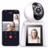 Smart Security Camera Two Way Remote Video Call 350°Rotational Wireless WiFi Camera with Night Vision Human and Motion Detectio