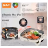 RAF Multi-functional Electric Knob Control 1200W 5L Non-stick coating Electric Hot Pot Cooking