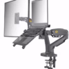 North Bayou NB F160-FP Gas Spring Dual Arm for 17"-27" Monitor Holder + 10"-17" Laptop Support Air Press Mount Stand