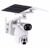6MP UHD Dual Linkage Wire-Free Security Camera with Foldable Solar Panel, PTZ Camera w/Auto Tracking, IP65, Double PIR Motion Detection, 4X Zoom, Color Night Vision (White WiFi Version)